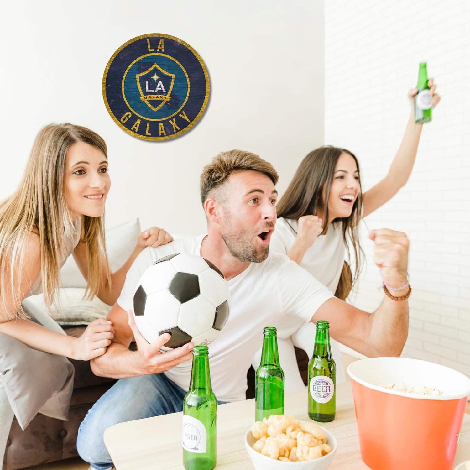 Fan Creations Los Angeles Galaxy MLS Wooden Sign 12” Round Wall Decor- Show Your Galaxy Spirit and Decorate Your Major League Soccer Fandom- Officially Licensed - Image 5