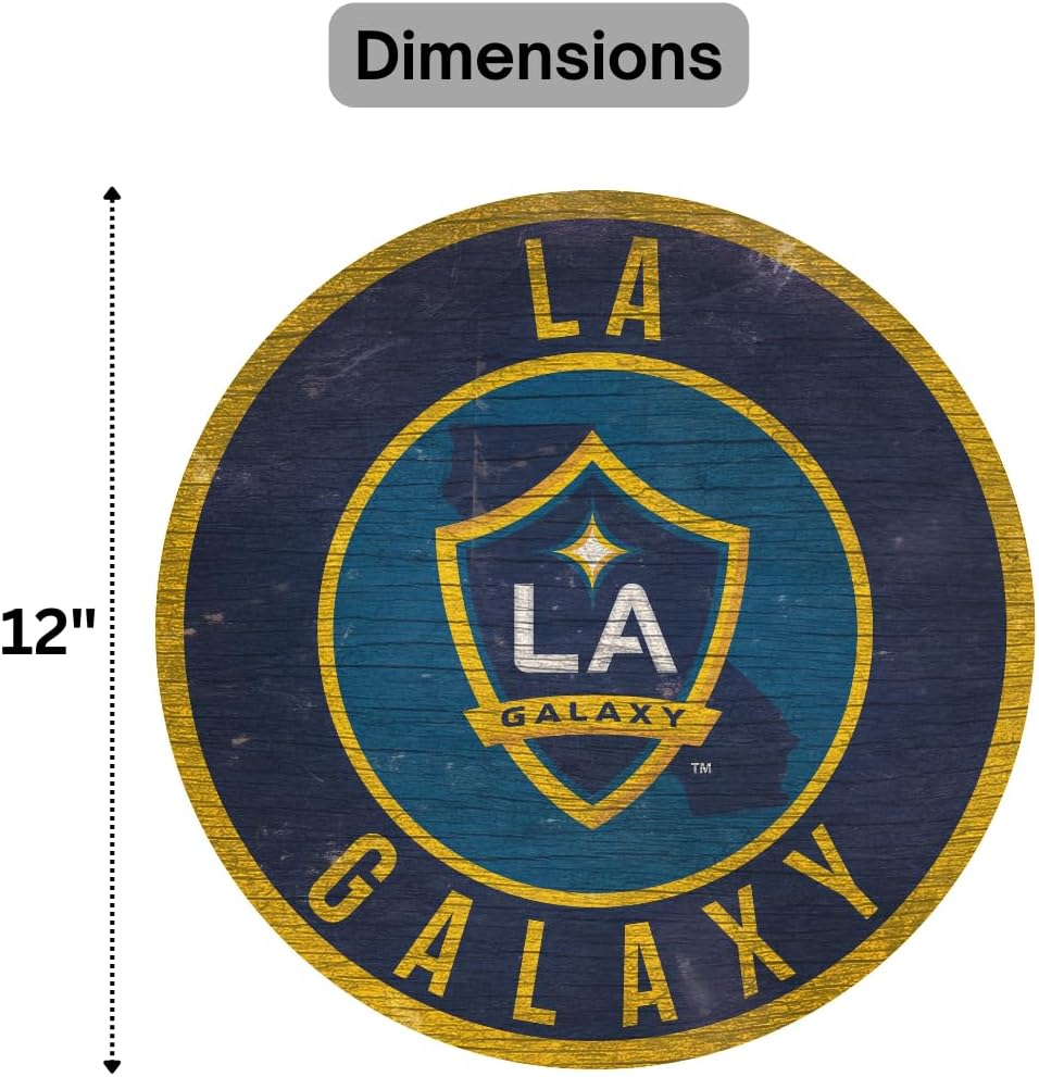 Fan Creations Los Angeles Galaxy MLS Wooden Sign 12” Round Wall Decor- Show Your Galaxy Spirit and Decorate Your Major League Soccer Fandom- Officially Licensed - Image 2