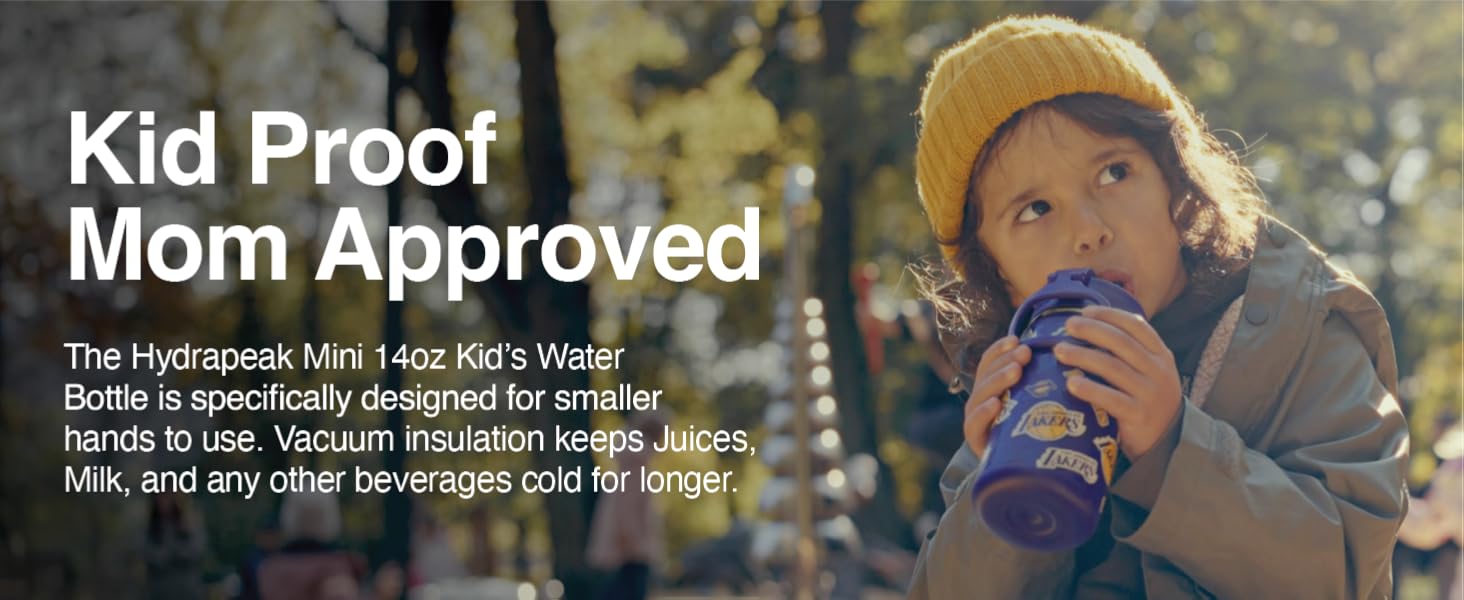 Hydrapeak NBA Water Bottle Kid Proof Mom Approved