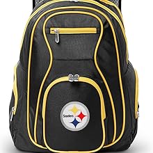 Denco Pittsburgh Steelers Laptop Backpack- Fits Most 17 Inch Laptops and Tablets - Ideal for Work