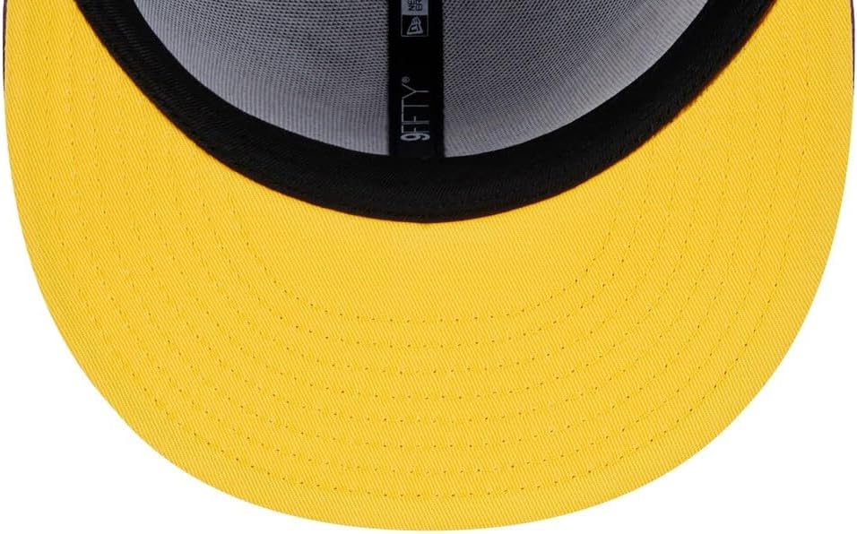 New Era LA Los Angeles Lakers 9FIFTY Team Shadow Snapback Cap, Adjustable Hat Purple Gold - Image 3