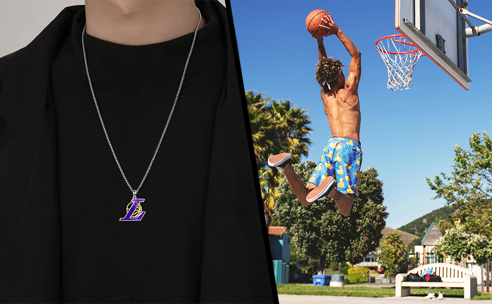 Laker Basketball Necklace for Men