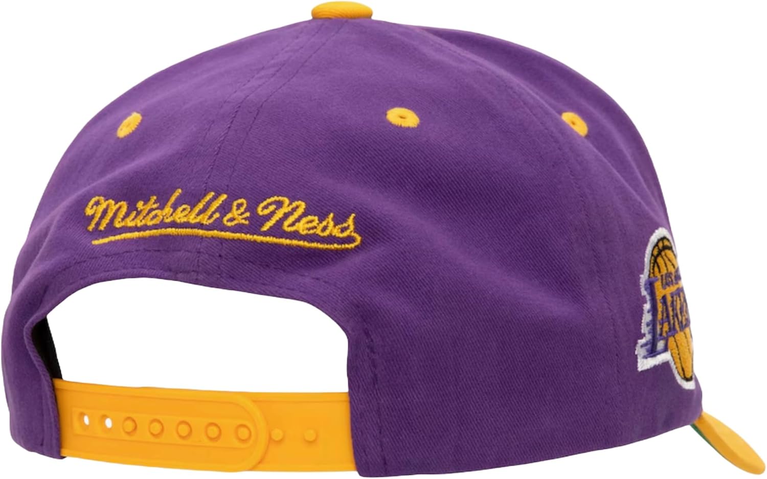 Mitchell & Ness Los Angeles Lakers NBA Block Sweep Pro Snapback Hat Cap Purple/Gold - Image 2