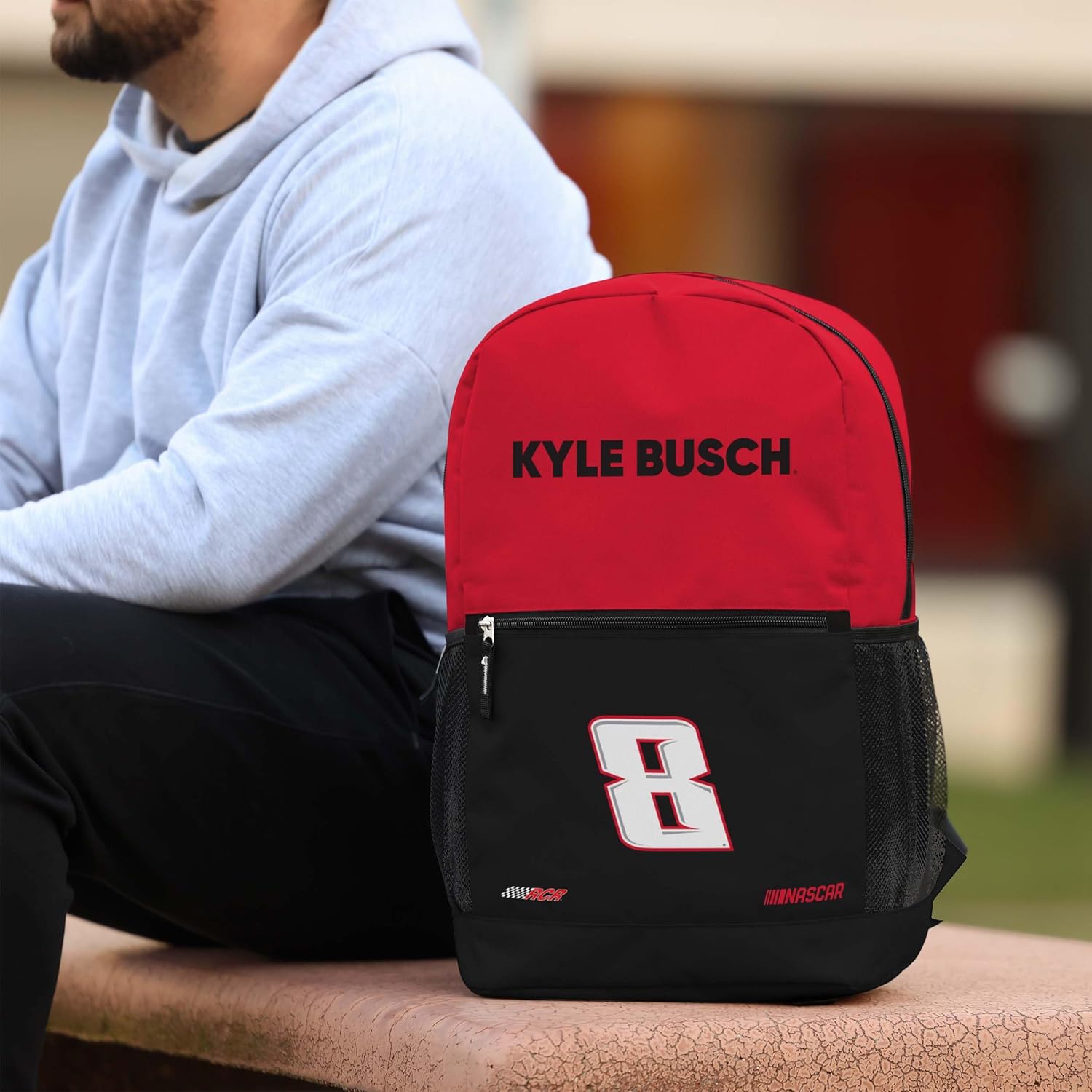 FOCO NASCAR Kyle Busch Big Logo Colorblock Backpack - Image 5